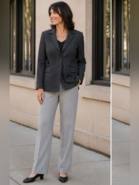 Halston not "Halston Heritage" Gray Blazer with Back Bracelet -1980's Vintage